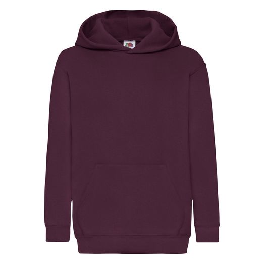 Fruit Of The Loom Kid's Classic Hooded Sweat Burgundy