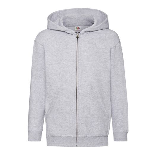 Fruit Of The Loom Kid's Classic Hooded Sweat Jacket Heather Grey