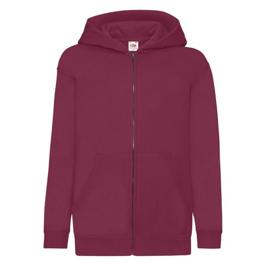 Fruit Of The Loom Kid's Classic Hooded Sweat Jacket Burgundy