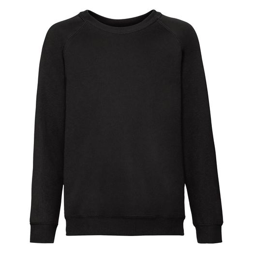 Fruit Of The Loom Kid's Classic Raglan Sweat Black