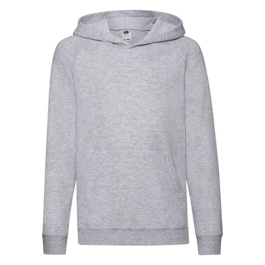 Fruit Of The Loom Kid's Lightweight Hooded Sweat Heather Grey