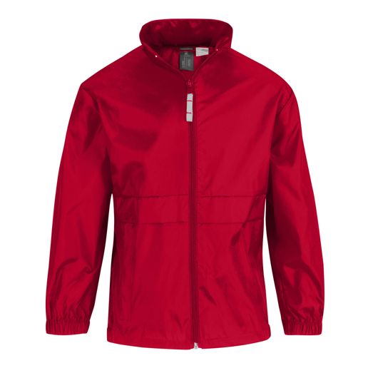 B&amp;C Kid's Sirocco Windcheater Jacket Red