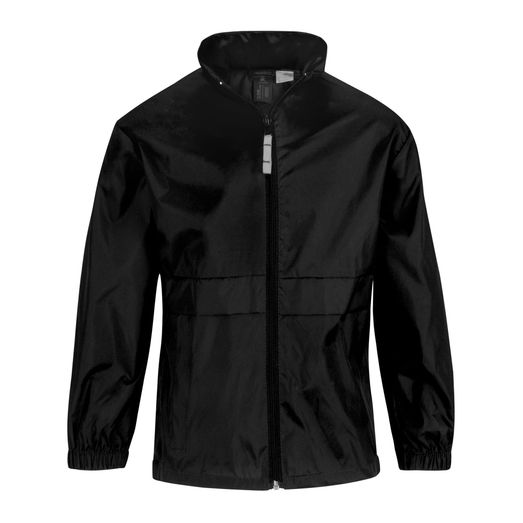 B&amp;C Kid's Sirocco Windcheater Jacket Black