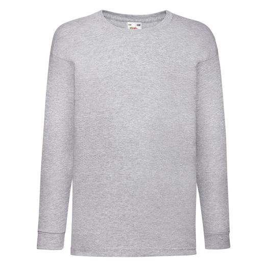 Fruit Of The Loom Kid's Valueweight Long Sleeve T-Shirt Heather Grey