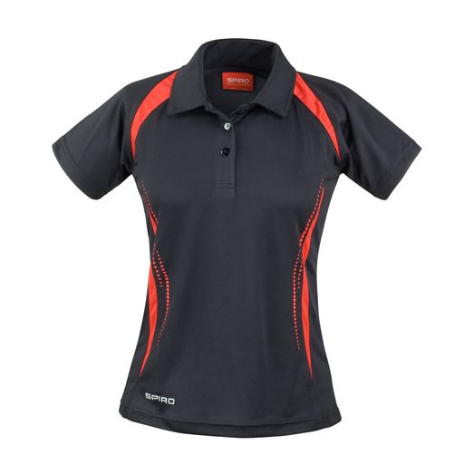 Spiro Ladies'  Team Spirit Polo Shirt Black/Red
