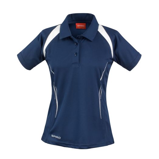 Spiro Ladies'  Team Spirit Polo Shirt Navy/White