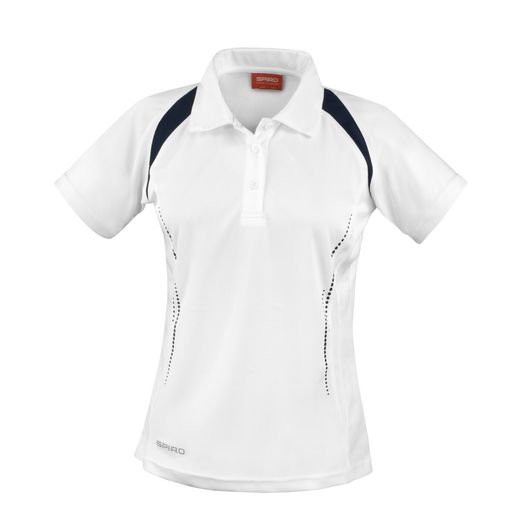 Spiro Ladies'  Team Spirit Polo Shirt White/Navy