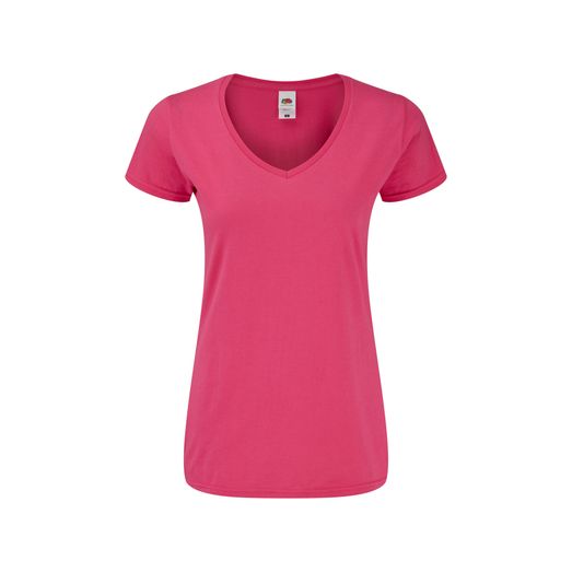 Fruit Of The Loom Ladies' 150 V-Neck T Fuchsia