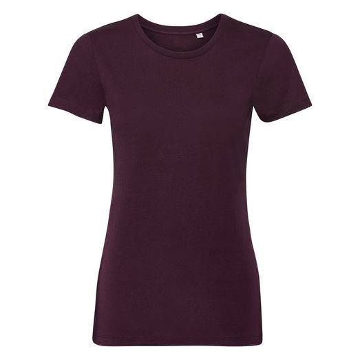 Russell Pure Organic Ladies' Authentic Tee Pure Organic Burgundy