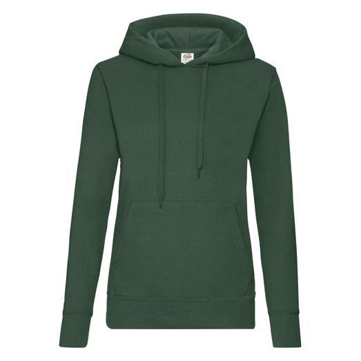 Fruit Of The Loom Ladies' Classic Hooded Sweat Bottle Green