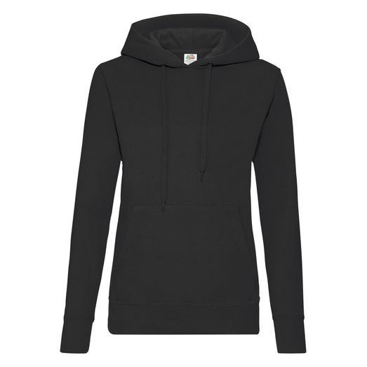 Fruit Of The Loom Ladies' Classic Hooded Sweat Black