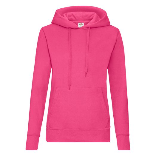Fruit Of The Loom Ladies' Classic Hooded Sweat Fuchsia