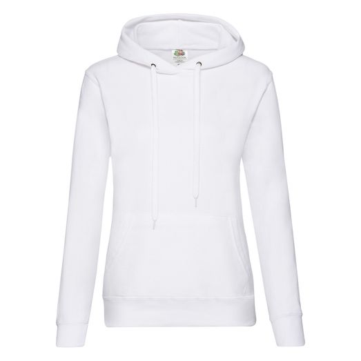 Fruit Of The Loom Ladies' Classic Hooded Sweat White
