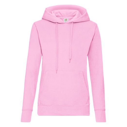Fruit Of The Loom Ladies' Classic Hooded Sweat Light Pink