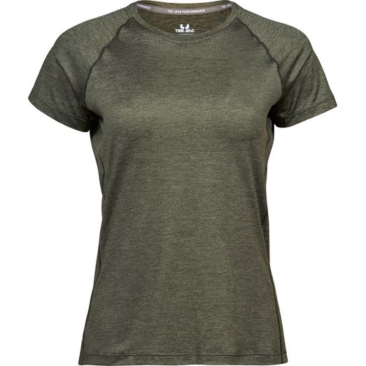 Tee Jays Ladies' CoolDry Tee Olive Green Melange