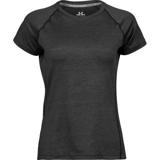 Tee Jays Ladies' CoolDry Tee Black Melange