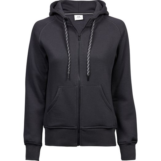 Tee Jays Ladies' Fashion Full Zip Hooded Sweat Dark Grey