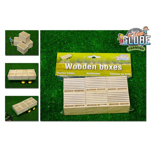 6 x Kidsglobe Wooden Potato Boxes 1:32