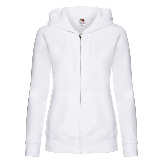 Fruit Of The Loom Ladies' Premium Hooded Sweat Jacket White