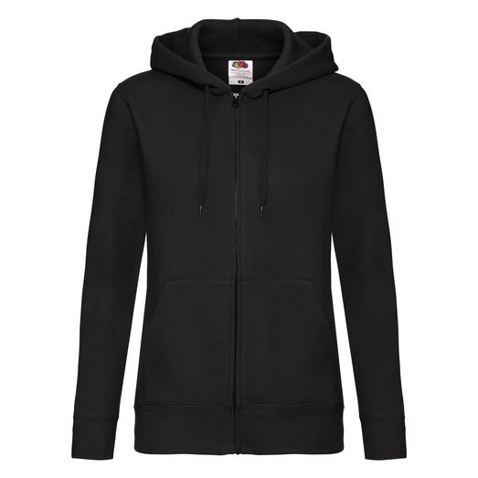 Fruit Of The Loom Ladies' Premium Hooded Sweat Jacket Black