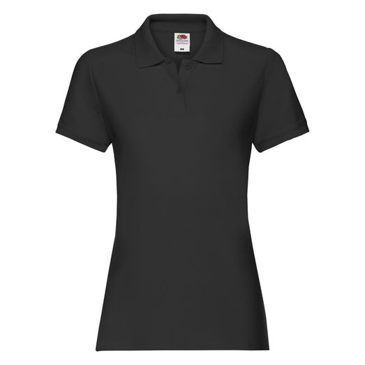 Fruit Of The Loom Ladies' Premium Polo Black