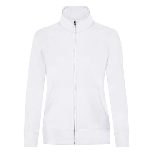 Fruit Of The Loom Ladies' Premium Sweat Jacket White