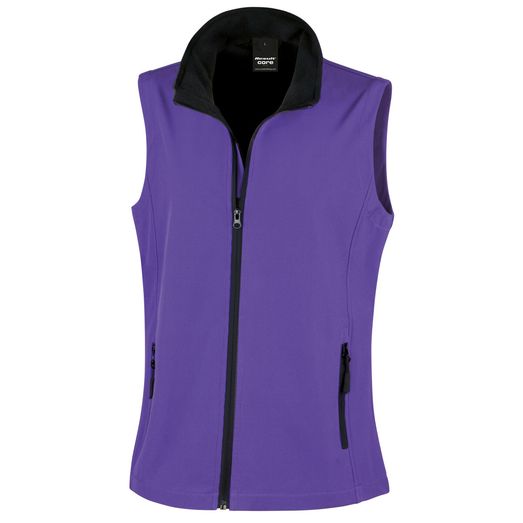 Result Core Ladies' Printable Softshell Bodywarmer Purple/Black