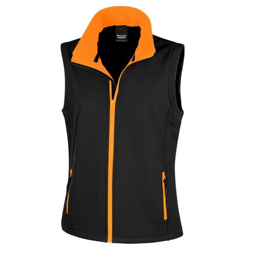 Result Core Ladies' Printable Softshell Bodywarmer Black/Orange