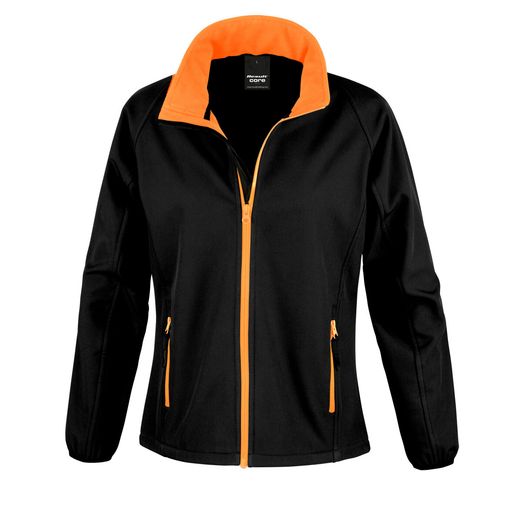 Result Core Ladies' Printable Softshell Jacket Black/Orange