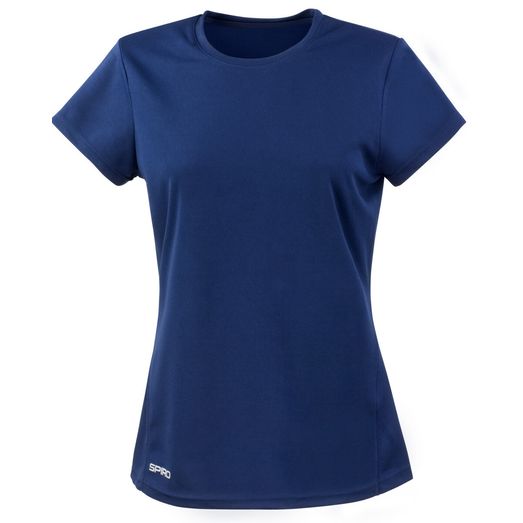 Spiro Ladies' Quick Dry Short Sleeve T-Shirt Navy Blue