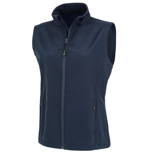 Result Genuine Recycled Ladies' Recycled 2-Layer Printable Softshell Bodywarmer Navy Blue