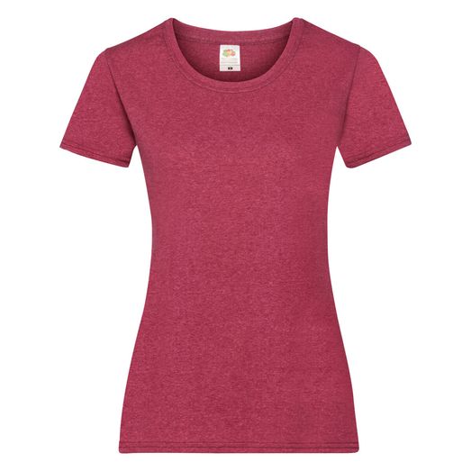 Fruit Of The Loom Ladies' Valueweight T-Shirt Vintage Heather Red