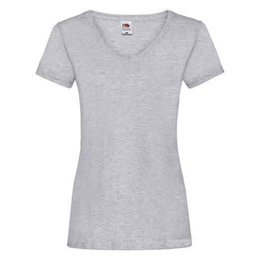 Fruit Of The Loom Ladies' Valueweight V-Neck T-Shirt Heather Grey