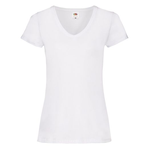 Fruit Of The Loom Ladies' Valueweight V-Neck T-Shirt White