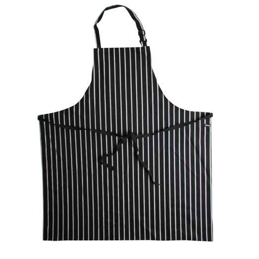 Dennys Large Cotton Striped Apron Black/White