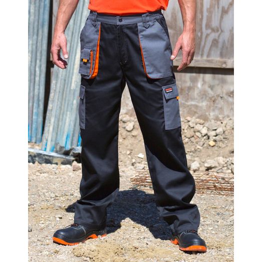 WORK-GUARD by Result Lite Trousers Black/Grey/Orange