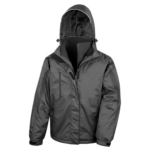 Result Men's 3-in-1 Journey Jacket with softshell inner Black/Black