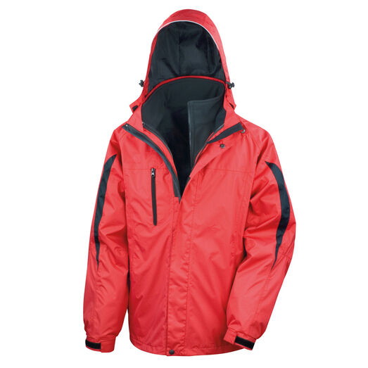 Result Men's 3-in-1 Journey Jacket with softshell inner Red/Black