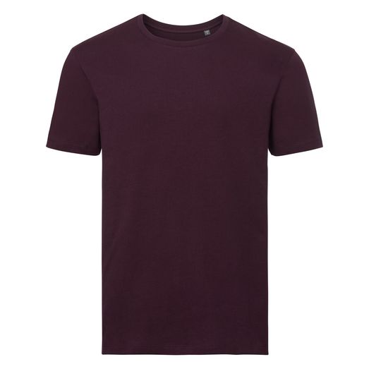 Russell Pure Organic Men's Authentic Tee Pure Organic Burgundy