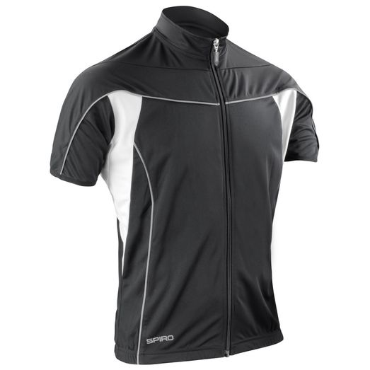 Spiro Men's Bikewear Full Zip Performance Top Black/White