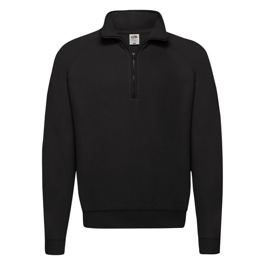 Fruit Of The Loom Men's Classic Zip Neck Sweat Black