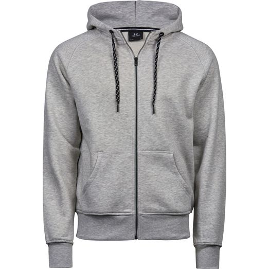 Tee Jays Men's Fashion Full Zip Hood Heather Grey