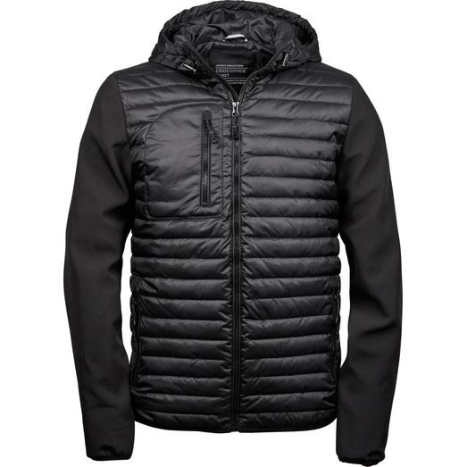 Tee Jays Men's Hooded Crossover Jacket Black