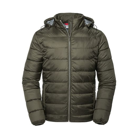 Russell Men's Hooded Nano Jacket Dark Olive