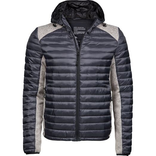 Tee Jays Men's Hooded Outdoor Crossover Space Grey/Grey Melange