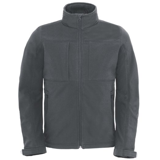 B&amp;C Men's Hooded Softshell Dark Grey