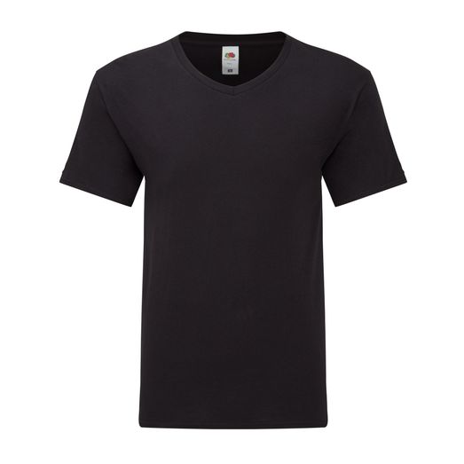 Fruit Of The Loom Men's Iconic 150 V-Neck T Black