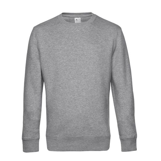 B&amp;C Men's King Crew Neck Sweat Heather Grey