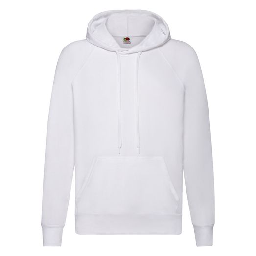 Fruit Of The Loom Men's Lightweight Hooded Sweat White