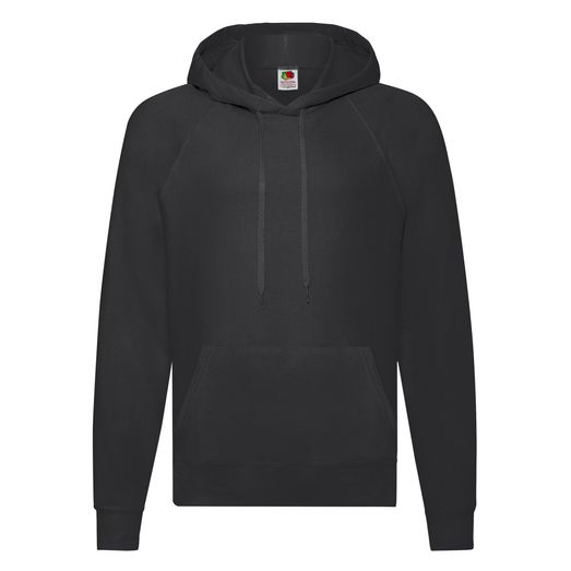 Fruit Of The Loom Men's Lightweight Hooded Sweat Black
